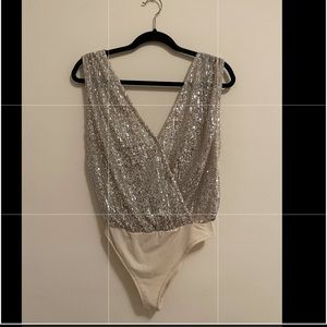 ZARA SEQUIN BODYSUIT-NWT